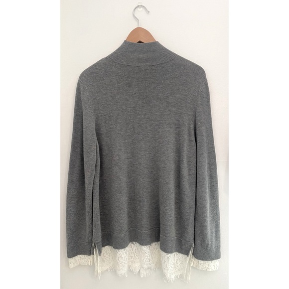Joie Turtleneck Sweater with Lace Trim Size Large - Picture 5 of 9